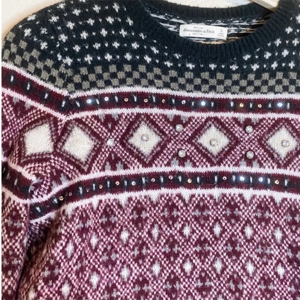 Abercrombie & Fitch Fair Isle Gem Sweater Size Small